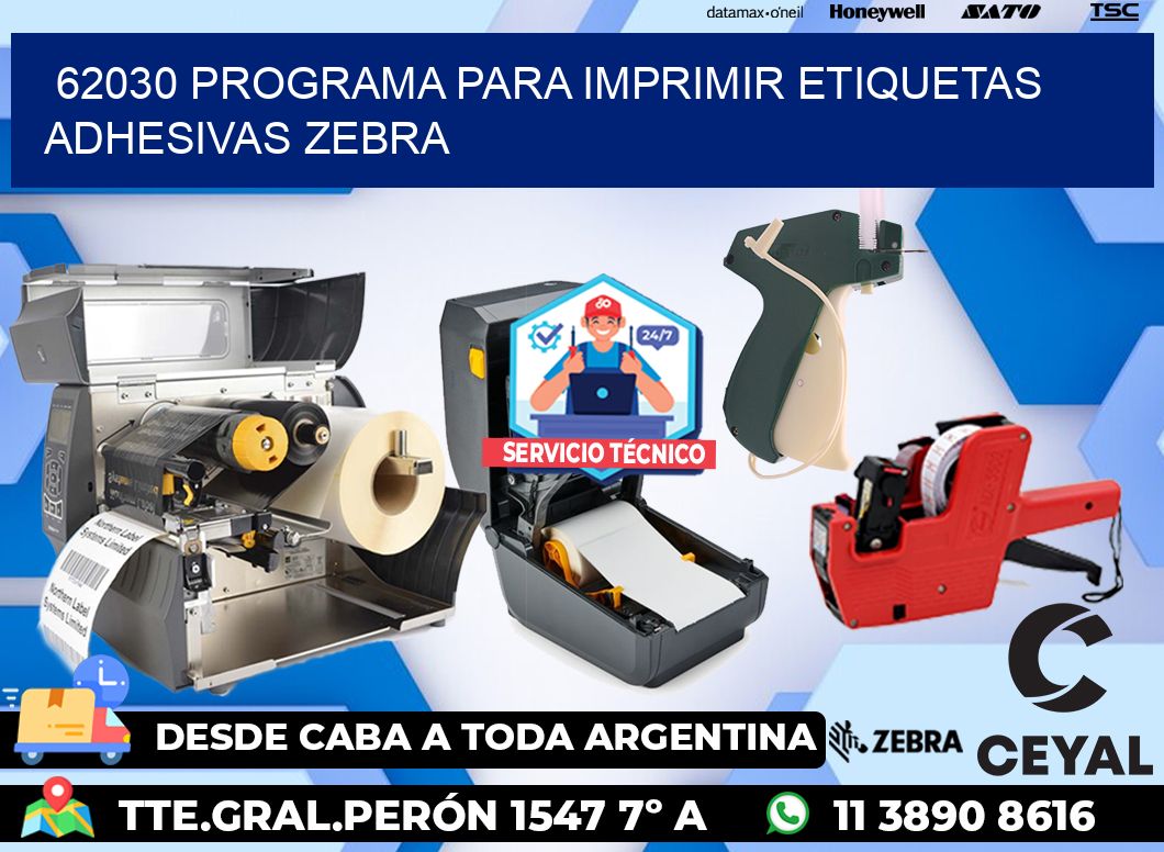 62030 Programa para imprimir etiquetas adhesivas zebra