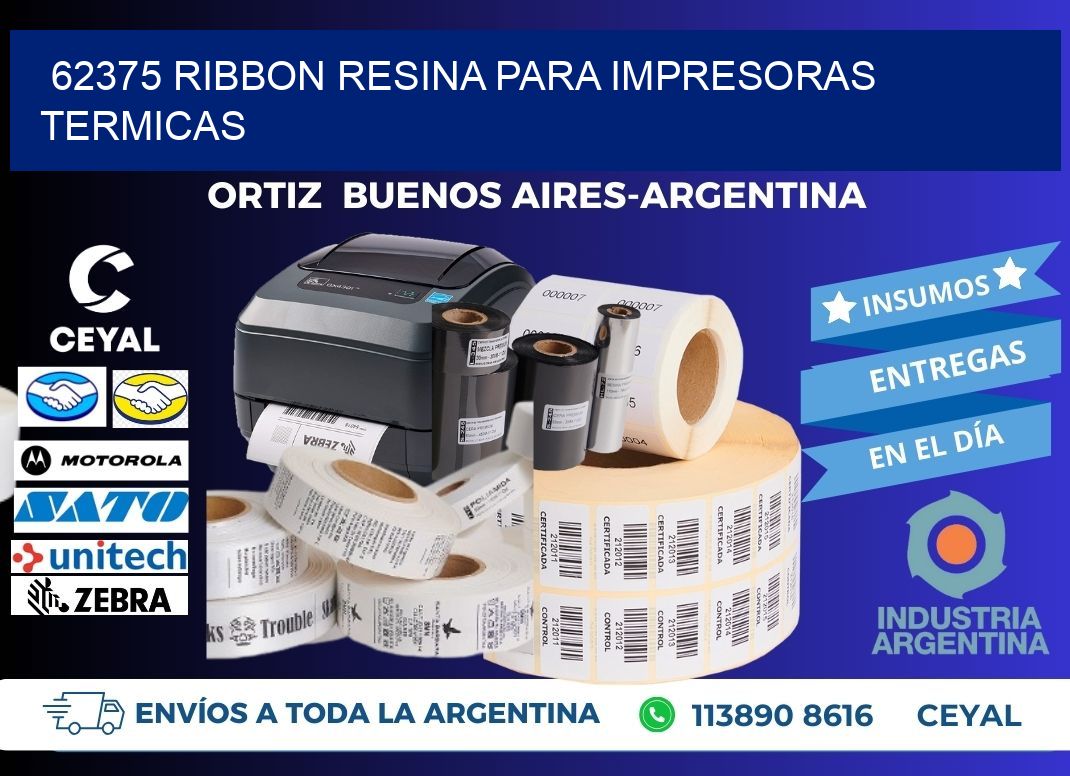 62375 ribbon resina para impresoras termicas