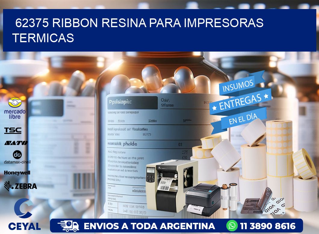 62375 ribbon resina para impresoras termicas