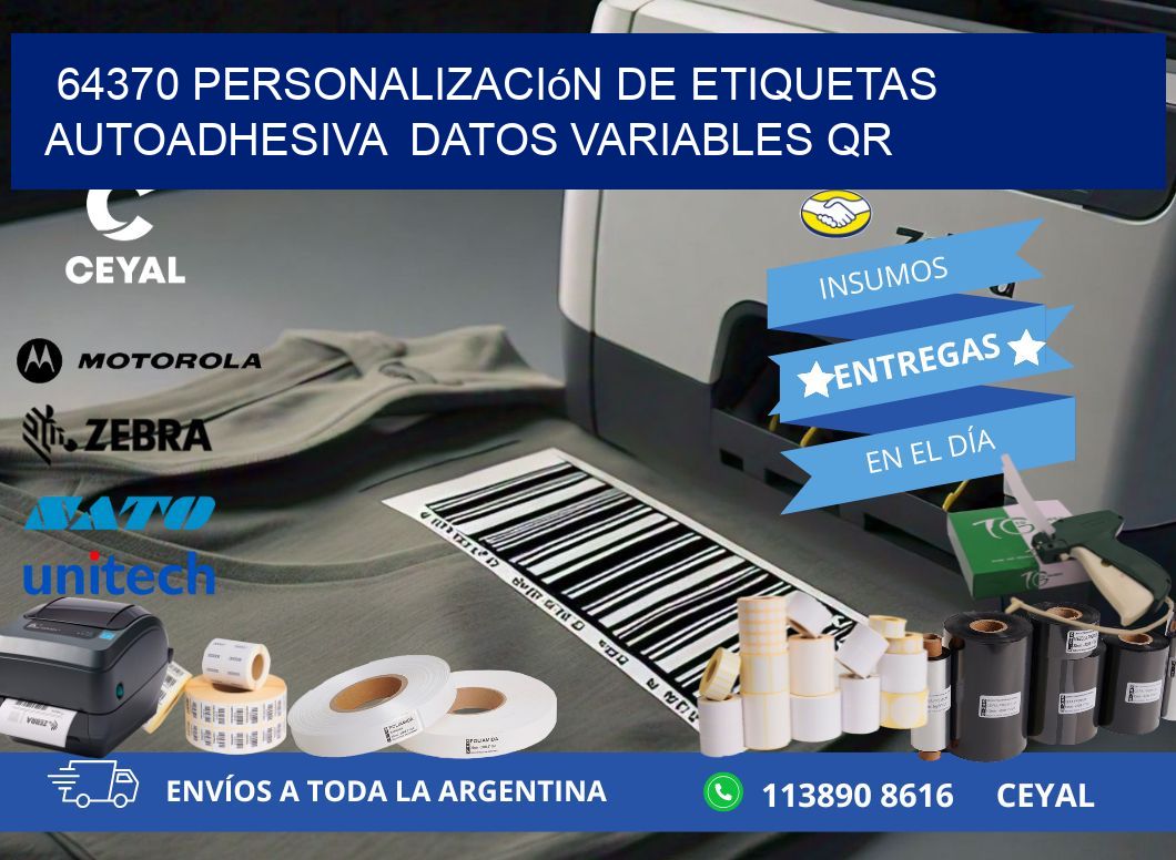 64370 Personalización de etiquetas autoadhesiva  datos variables QR