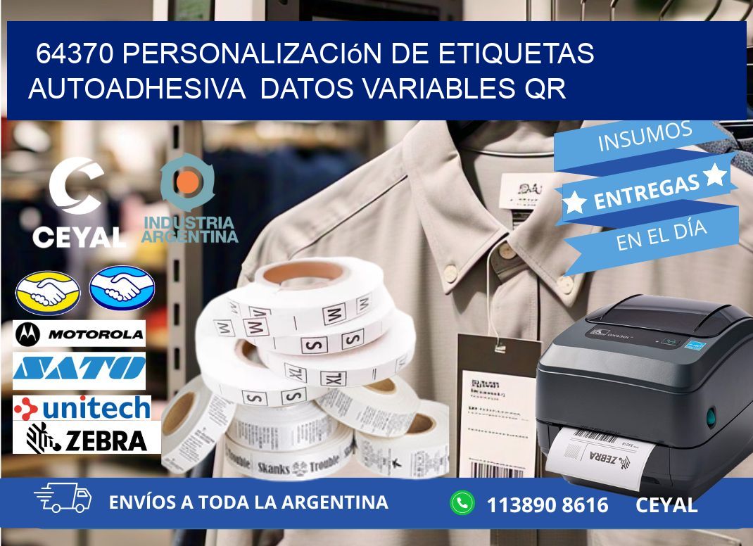64370 Personalización de etiquetas autoadhesiva  datos variables QR