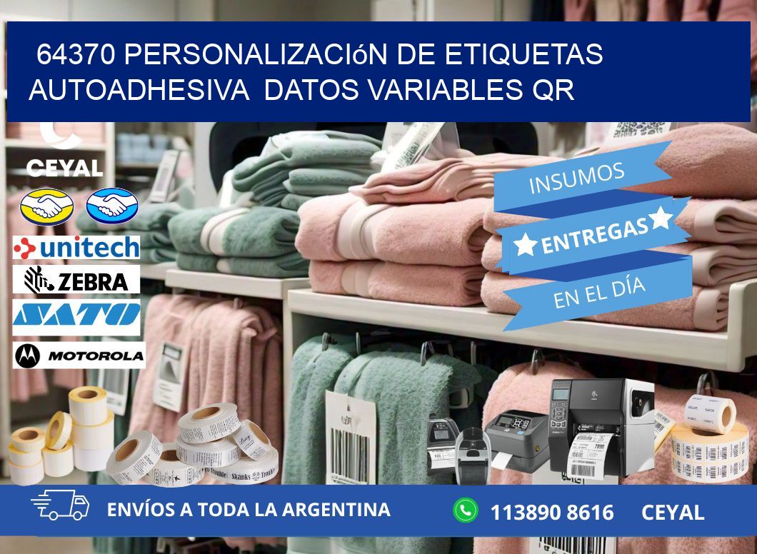64370 Personalización de etiquetas autoadhesiva  datos variables QR