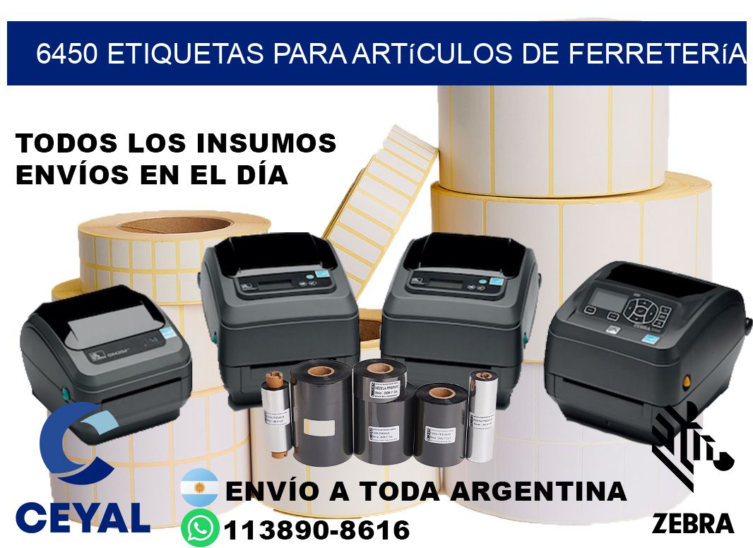 6450 Etiquetas para artículos de ferretería
