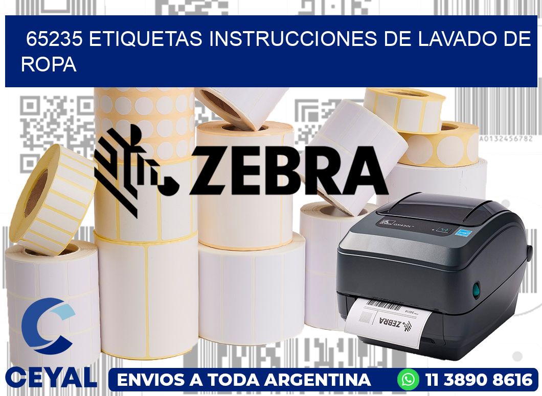 65235 etiquetas instrucciones de lavado de ropa