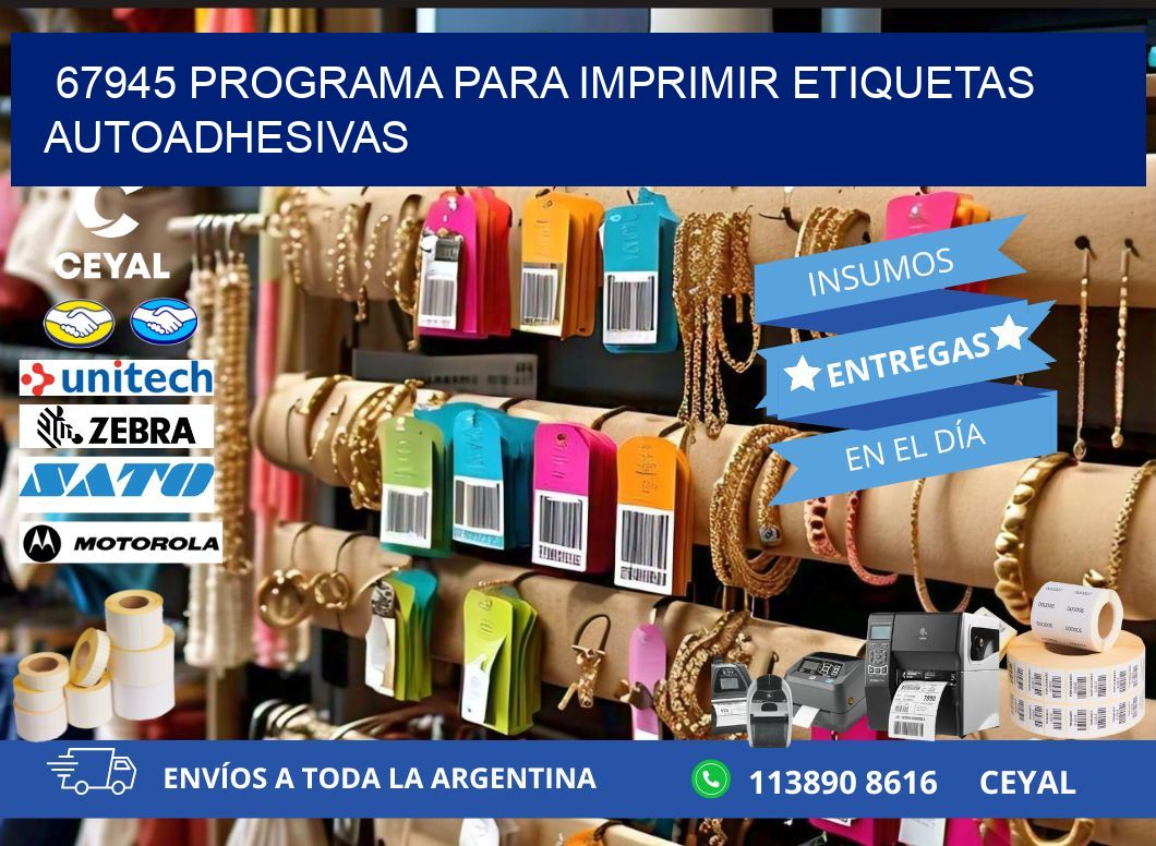 67945 Programa para imprimir etiquetas autoadhesivas