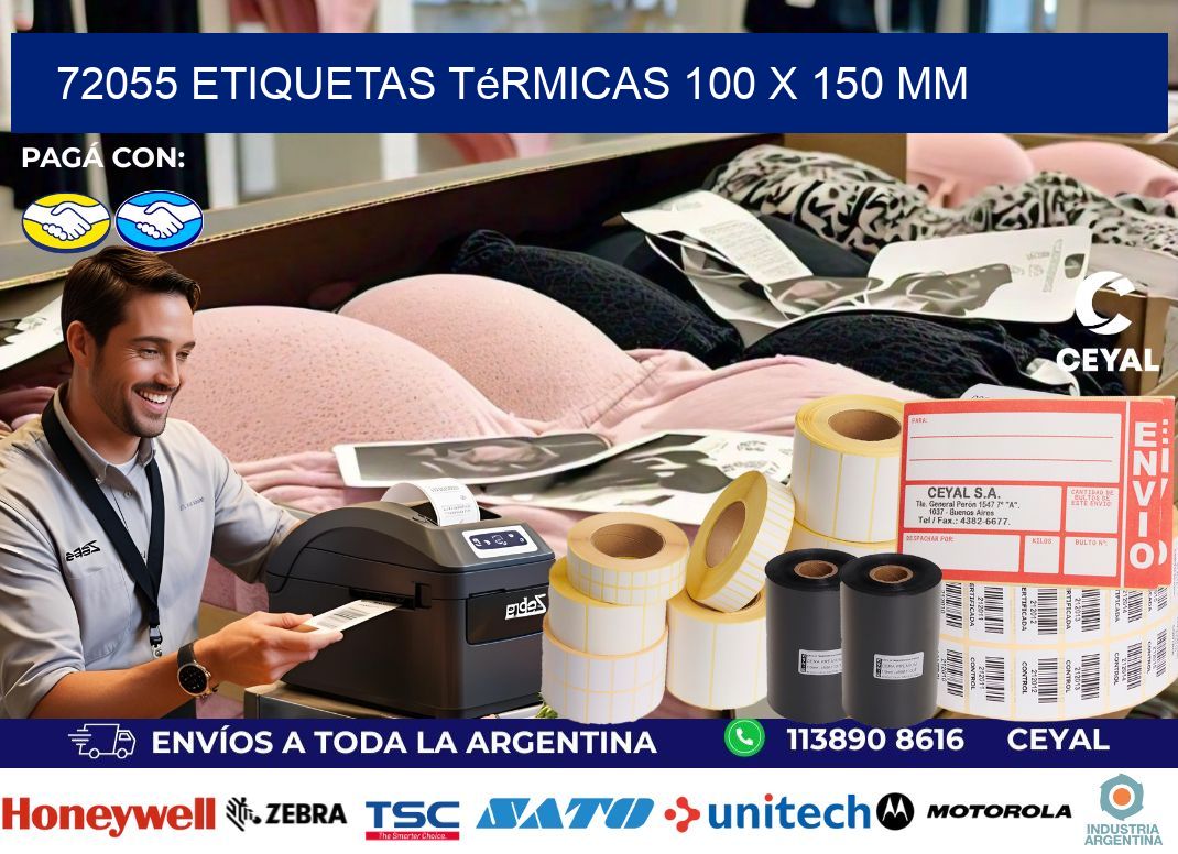 72055 Etiquetas Térmicas 100 X 150 Mm