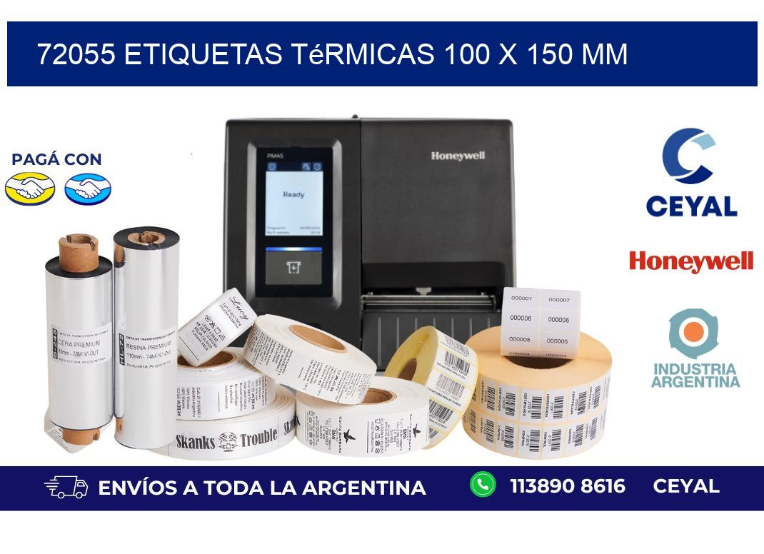 72055 Etiquetas Térmicas 100 X 150 Mm