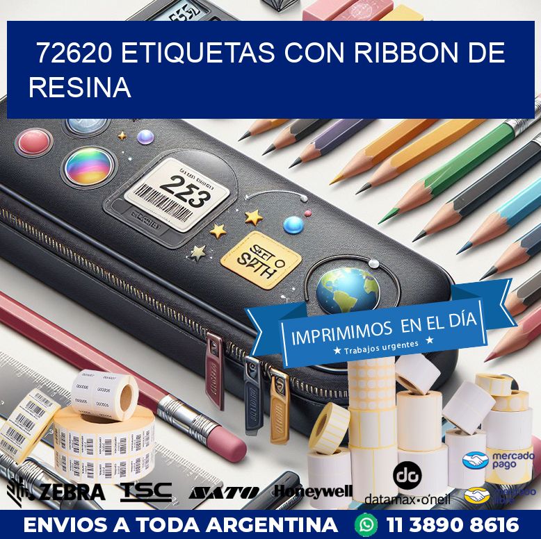 72620 etiquetas con ribbon de resina