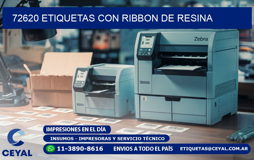 72620 etiquetas con ribbon de resina