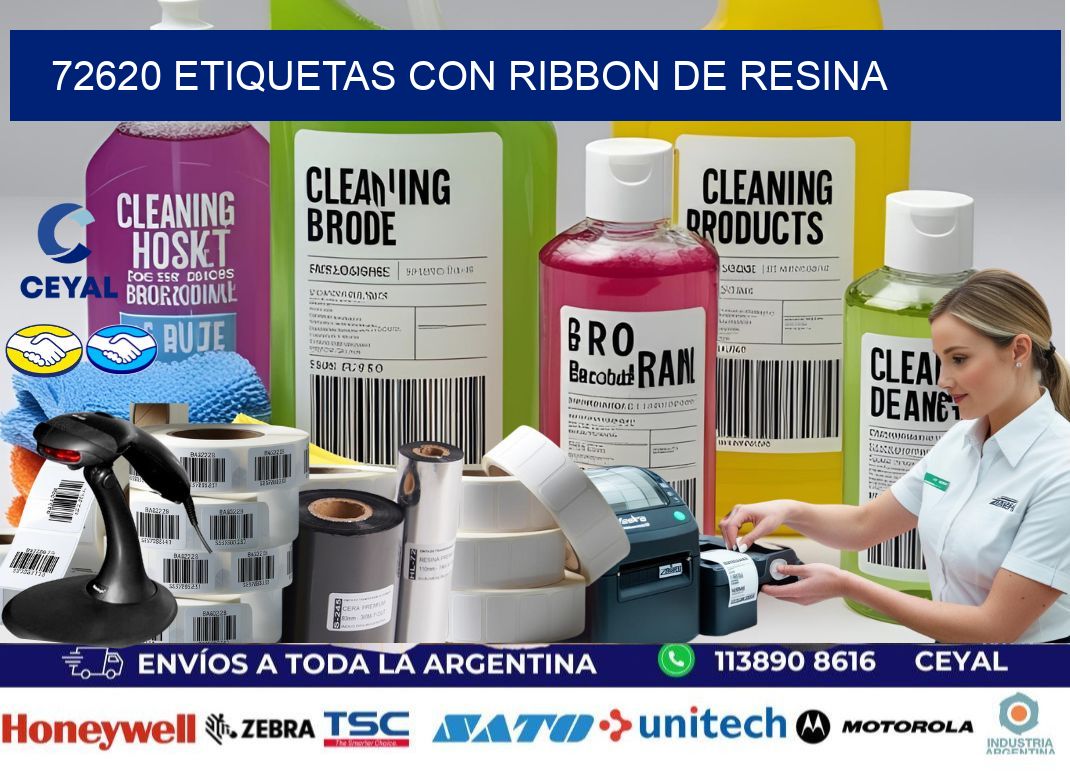 72620 etiquetas con ribbon de resina
