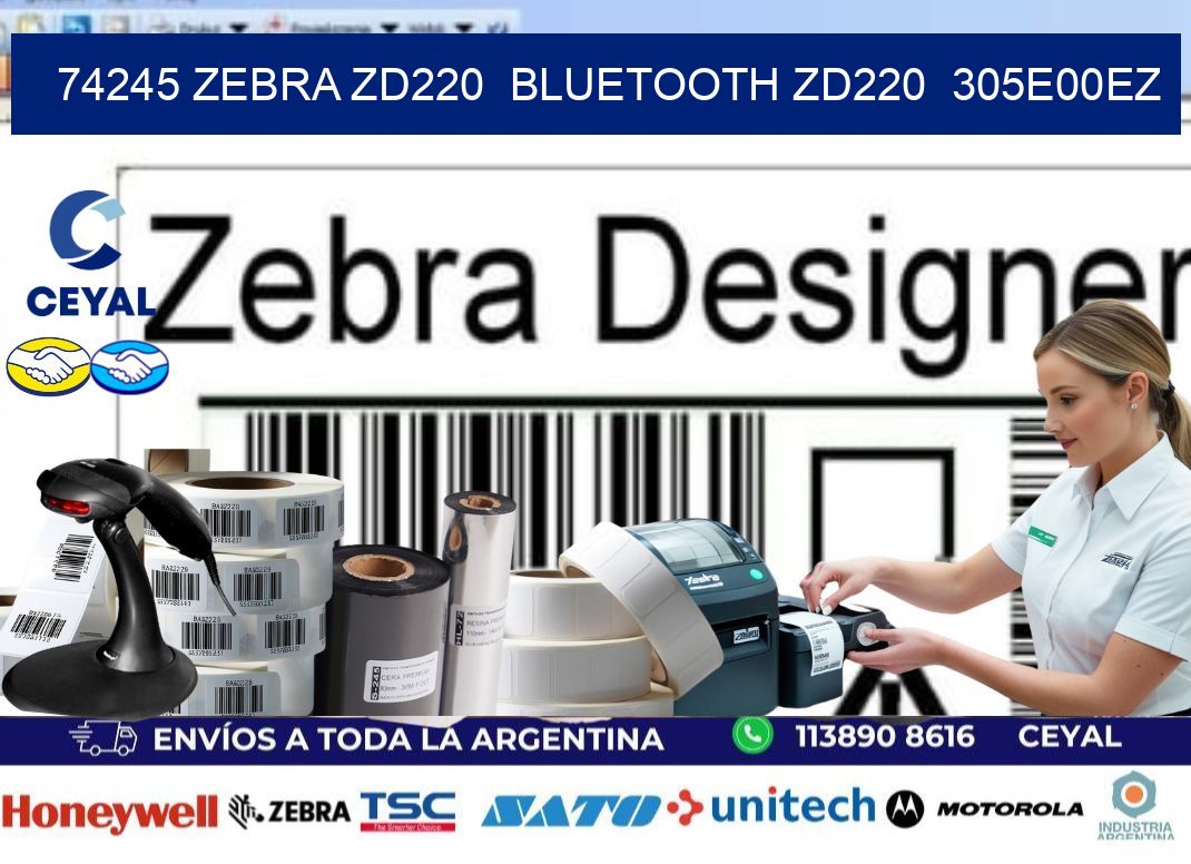 74245 Zebra ZD220 Bluetooth ZD220 305E00EZ