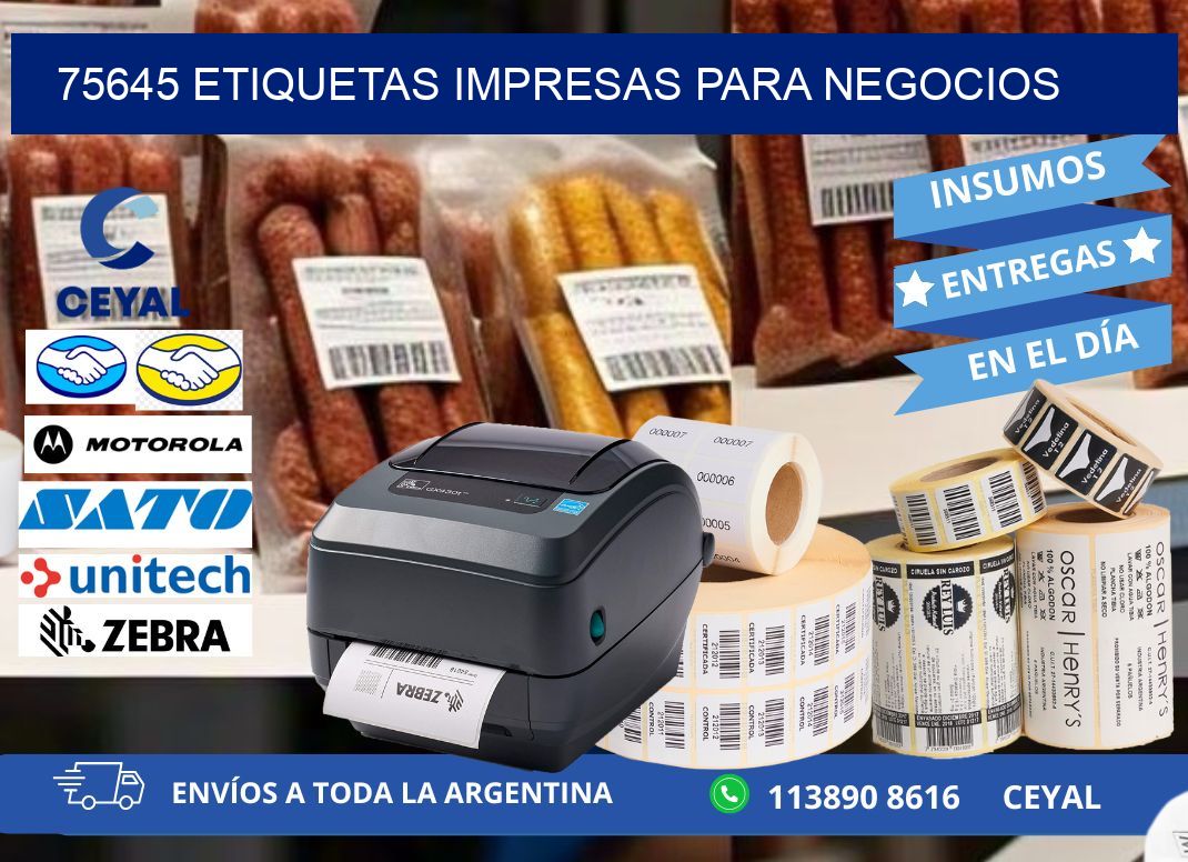 75645 etiquetas impresas para negocios
