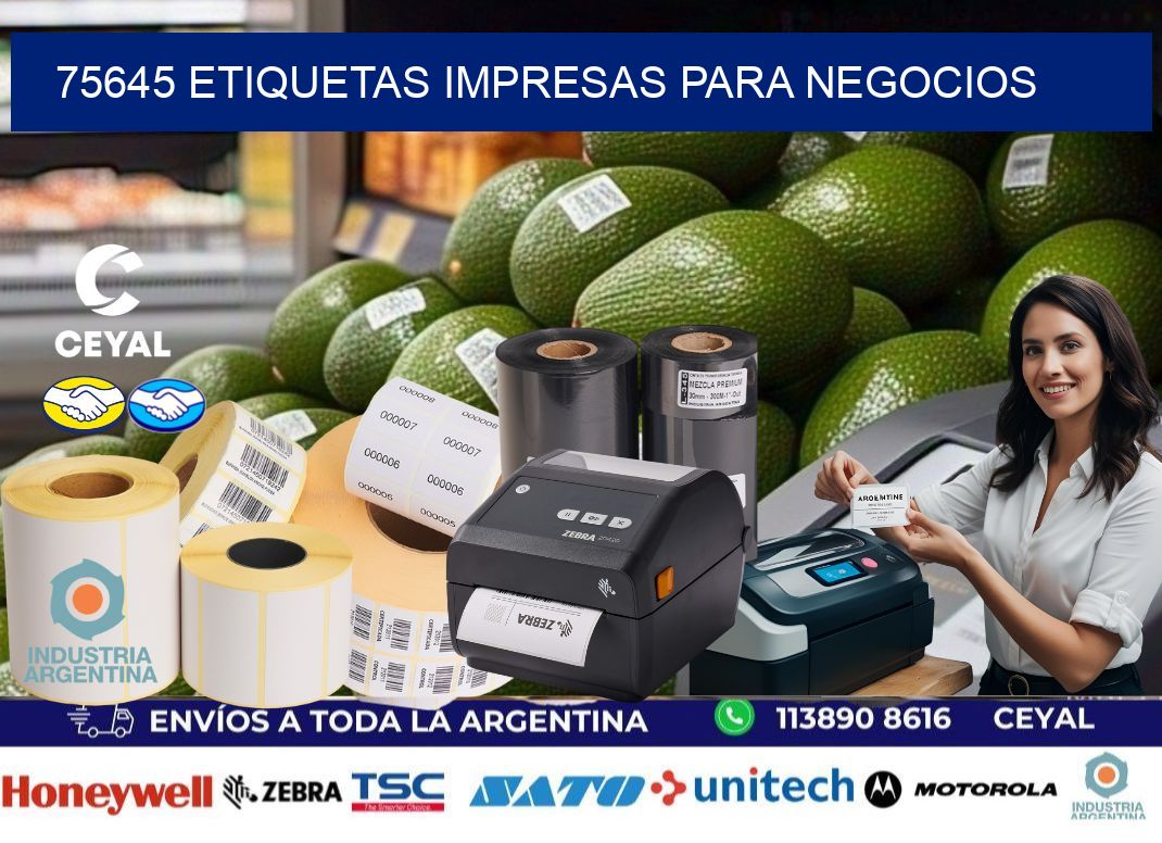 75645 etiquetas impresas para negocios