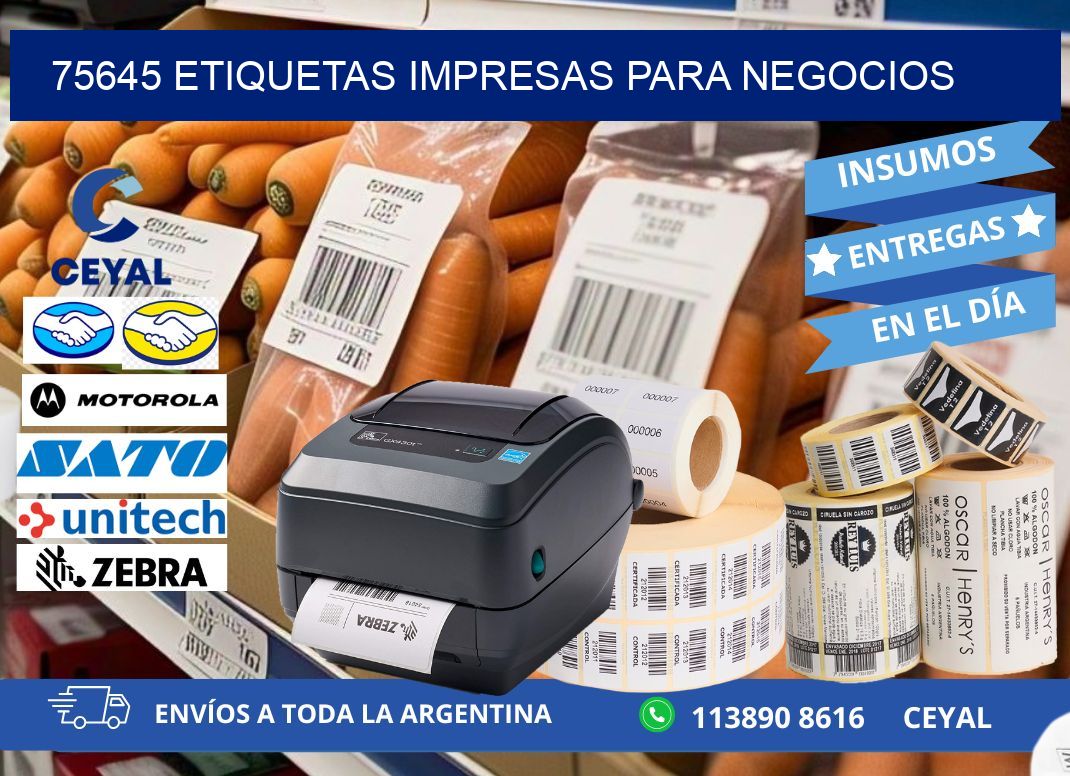 75645 etiquetas impresas para negocios