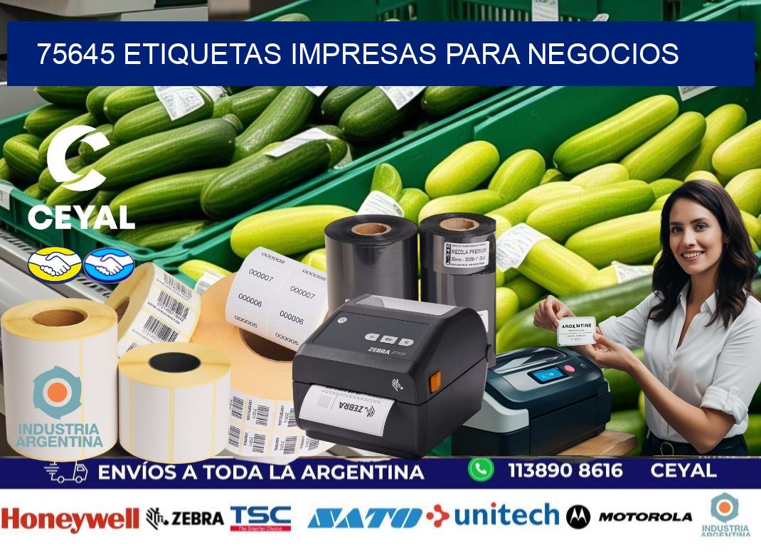 75645 etiquetas impresas para negocios