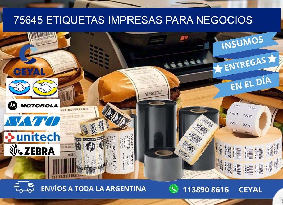 75645 etiquetas impresas para negocios