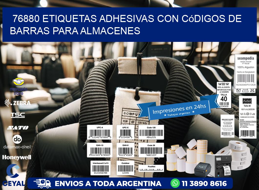 76880 etiquetas adhesivas con códigos de barras para almacenes