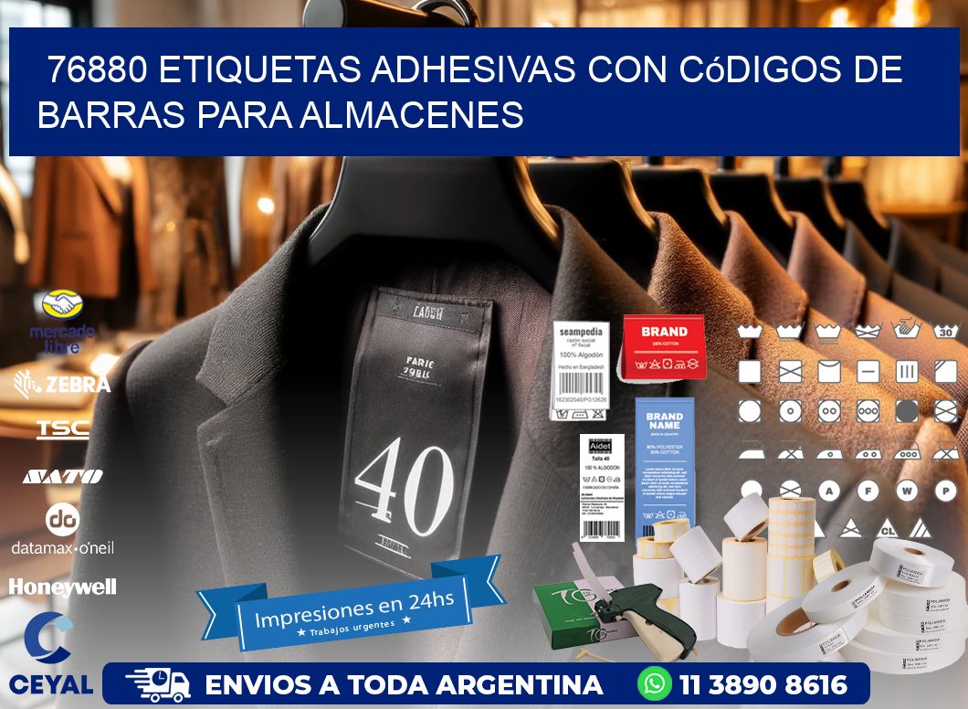 76880 etiquetas adhesivas con códigos de barras para almacenes