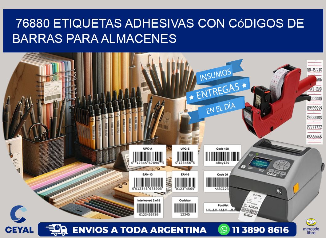 76880 etiquetas adhesivas con códigos de barras para almacenes