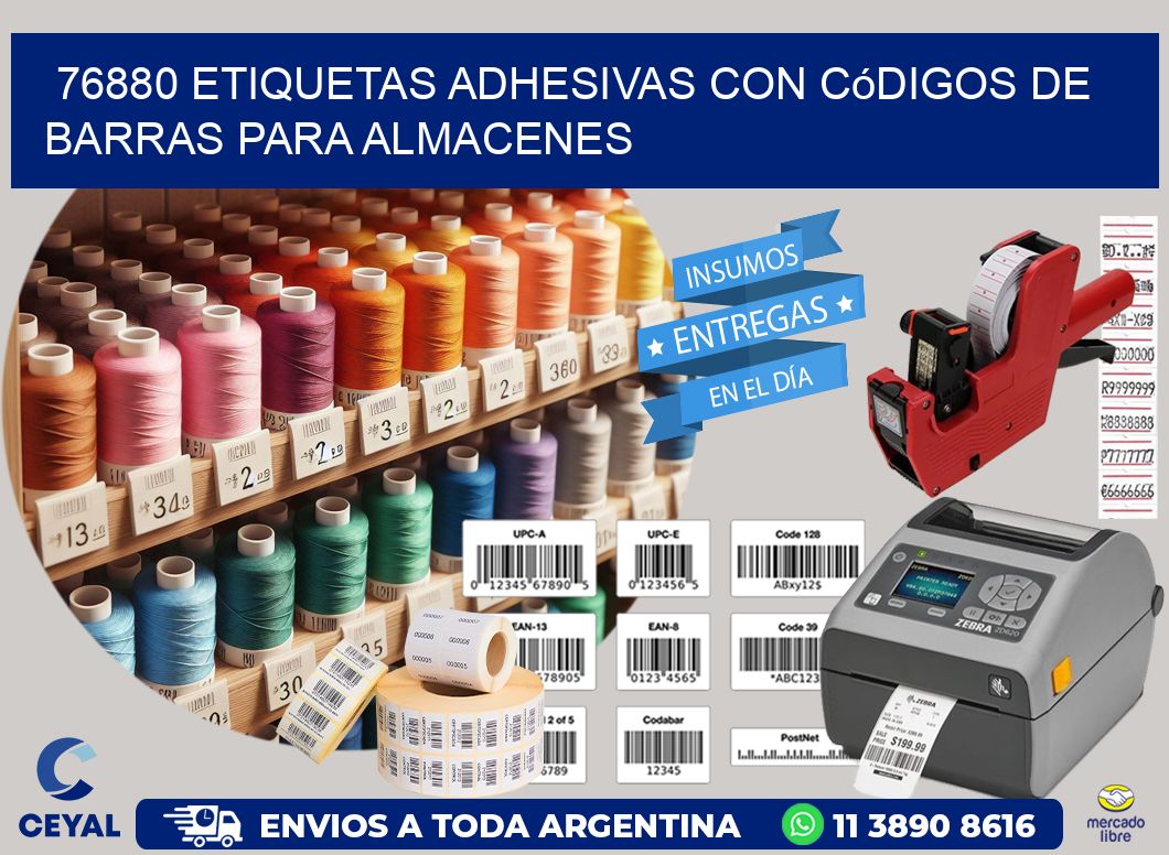 76880 etiquetas adhesivas con códigos de barras para almacenes