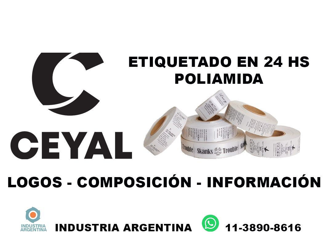 80270 etiquetas de poliamida de composición y cuidado