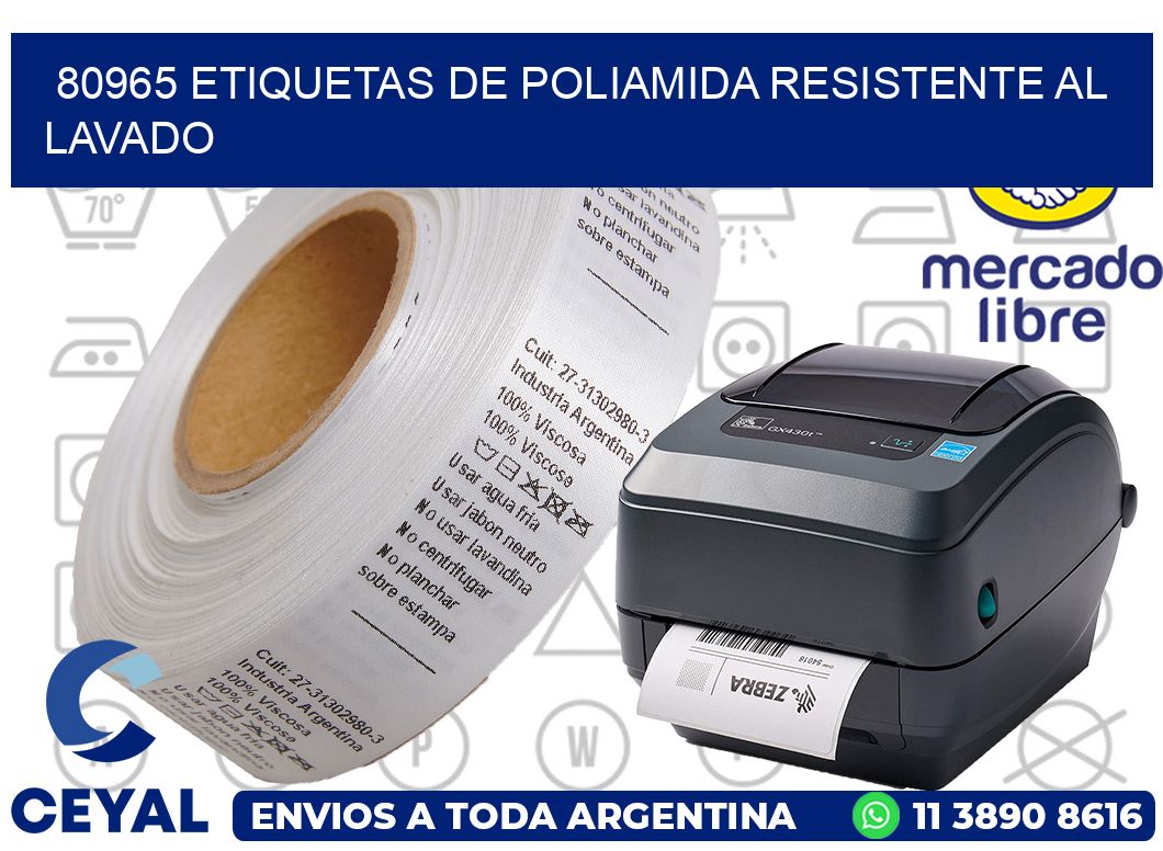 80965 Etiquetas de poliamida resistente al lavado