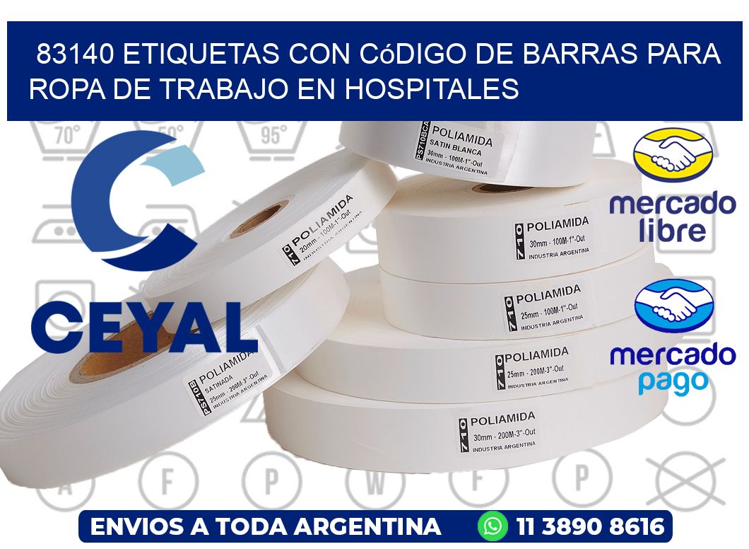 83140 Etiquetas con código de barras para ropa de trabajo en hospitales