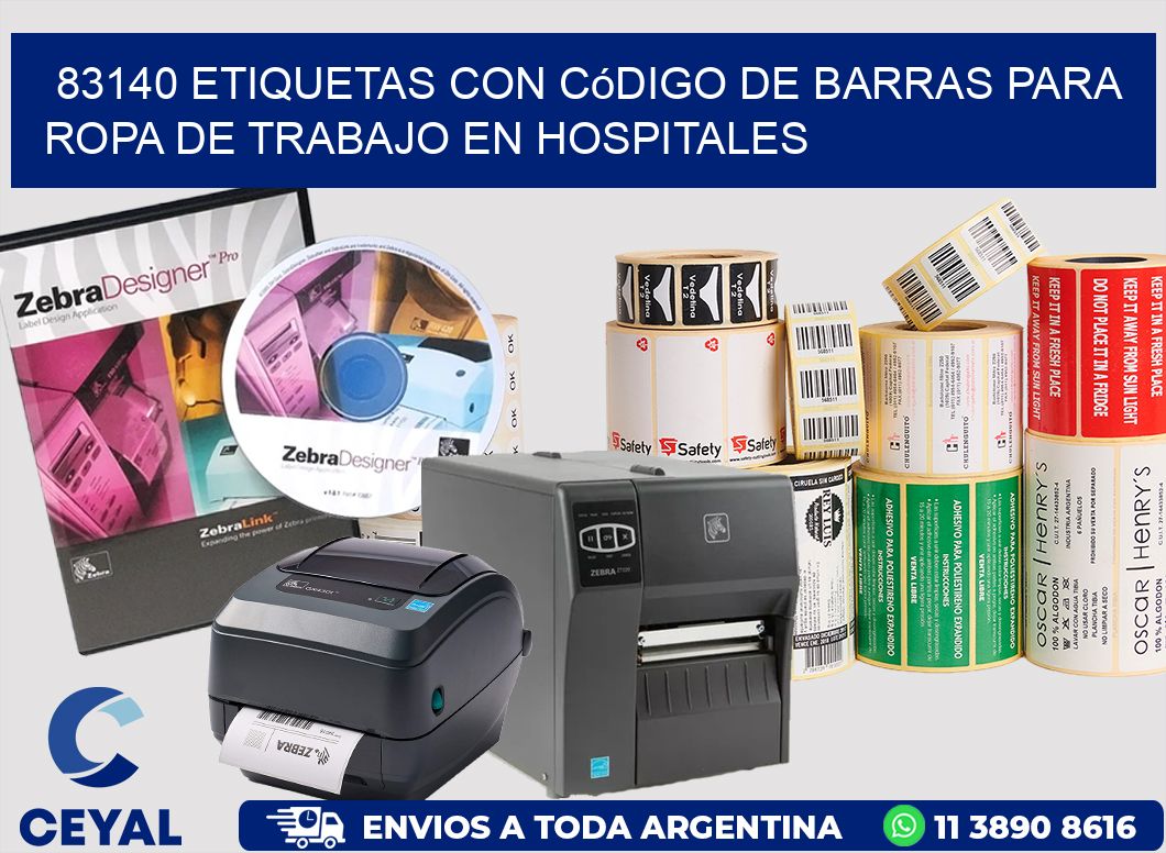 83140 Etiquetas con código de barras para ropa de trabajo en hospitales