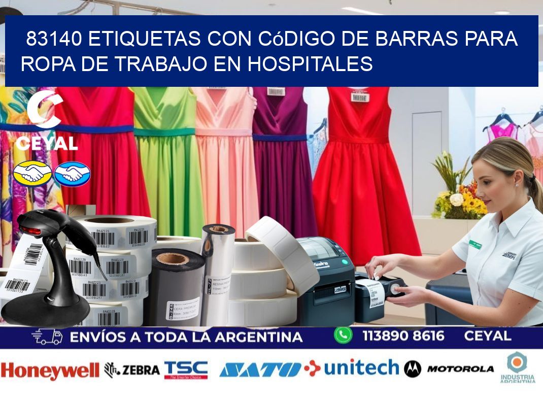 83140 Etiquetas con código de barras para ropa de trabajo en hospitales