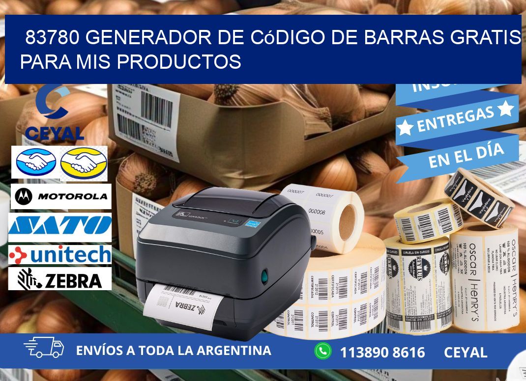 83780 Generador de código de barras gratis para mis productos