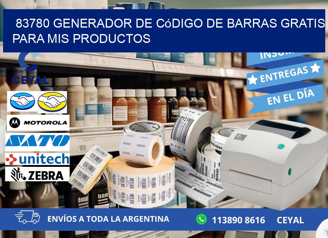 83780 Generador de código de barras gratis para mis productos