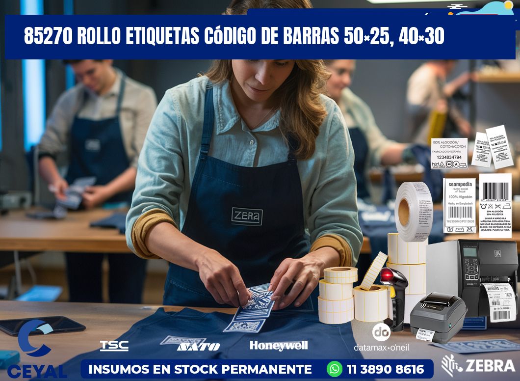 85270 rollo etiquetas código de barras 50×25, 40×30