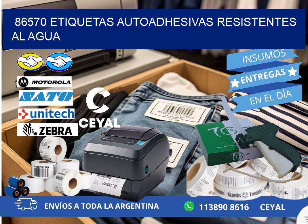 86570 etiquetas autoadhesivas resistentes al agua
