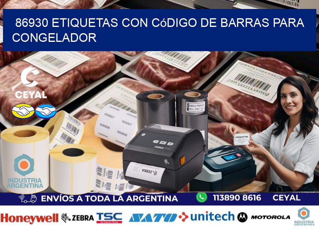 86930 Etiquetas con código de barras para congelador