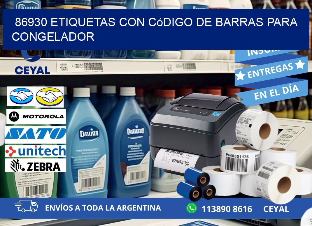 86930 Etiquetas con código de barras para congelador
