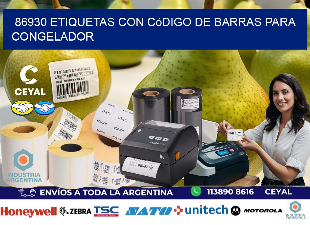86930 Etiquetas con código de barras para congelador