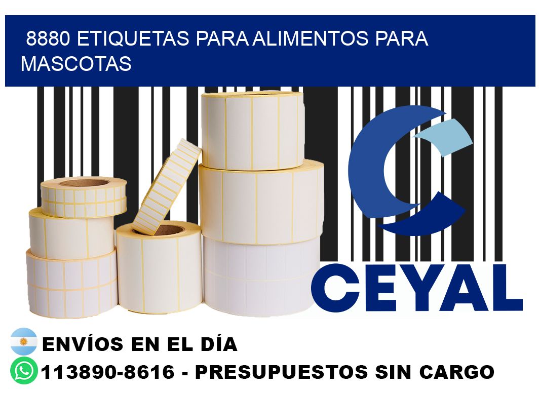 8880 Etiquetas para alimentos para mascotas