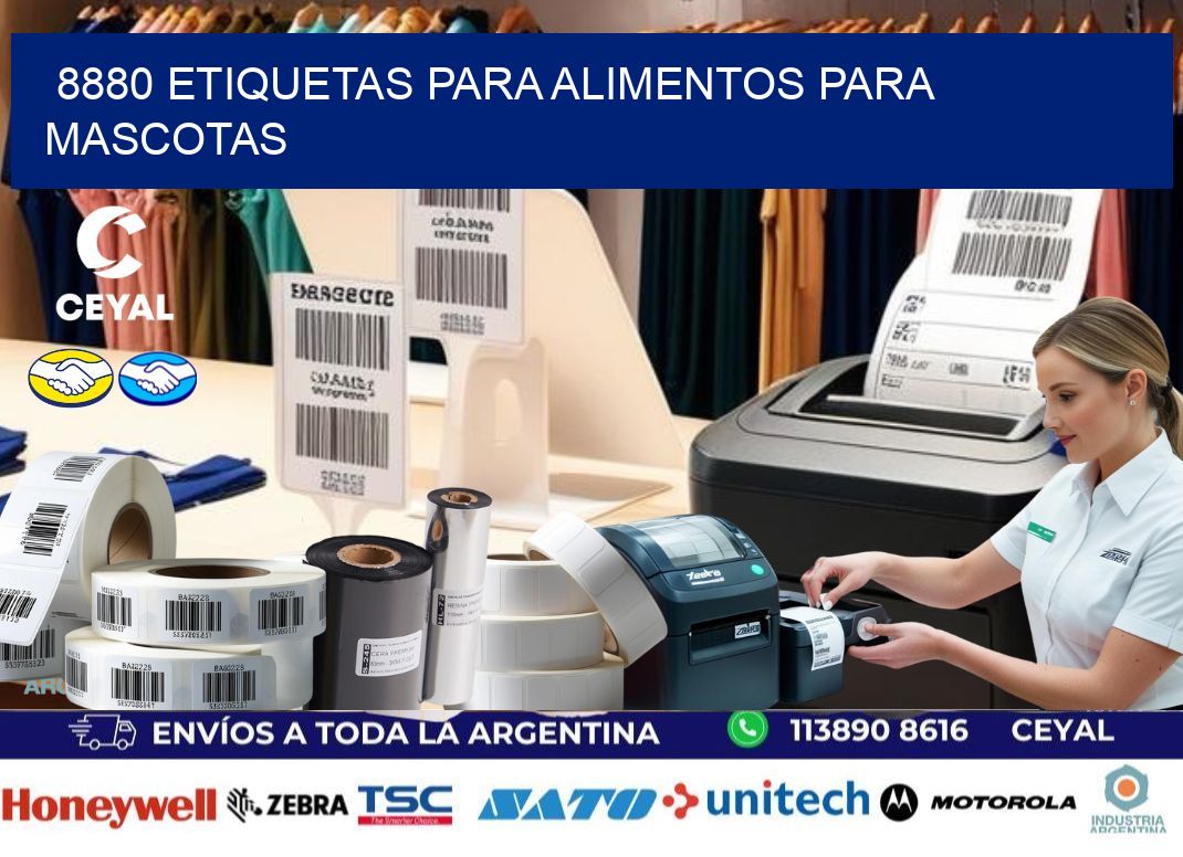 8880 Etiquetas para alimentos para mascotas