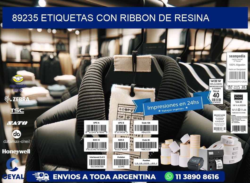 89235 etiquetas con ribbon de resina