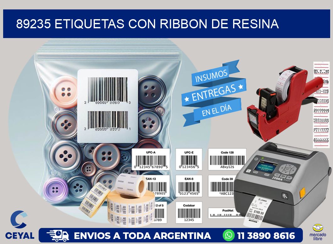 89235 etiquetas con ribbon de resina