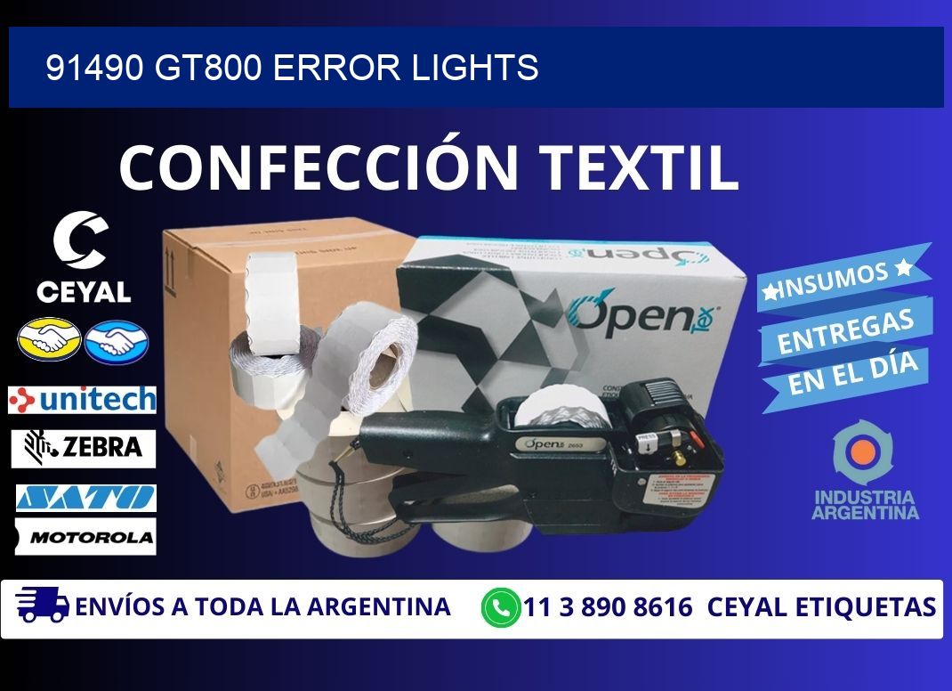 91490 GT800 error lights