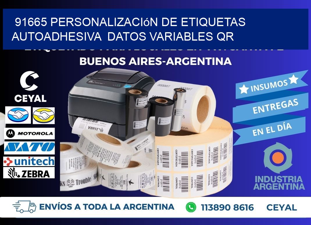 91665 Personalización de etiquetas autoadhesiva datos variables QR