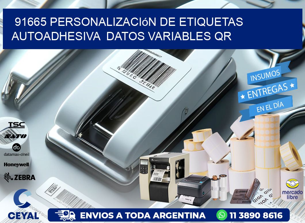 91665 Personalización de etiquetas autoadhesiva datos variables QR