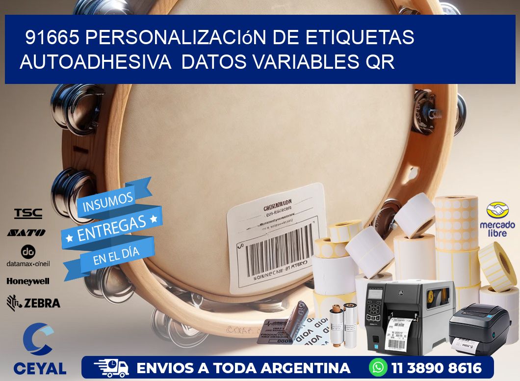 91665 Personalización de etiquetas autoadhesiva datos variables QR