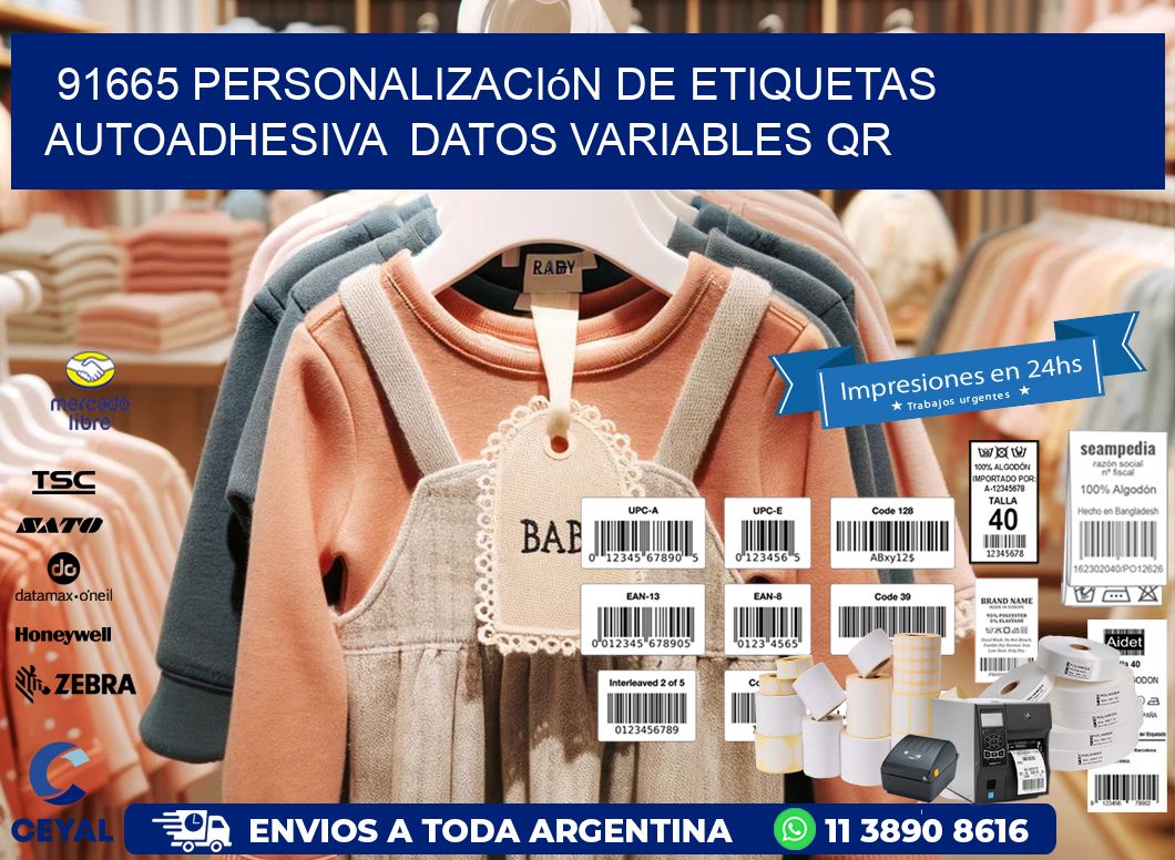 91665 Personalización de etiquetas autoadhesiva datos variables QR