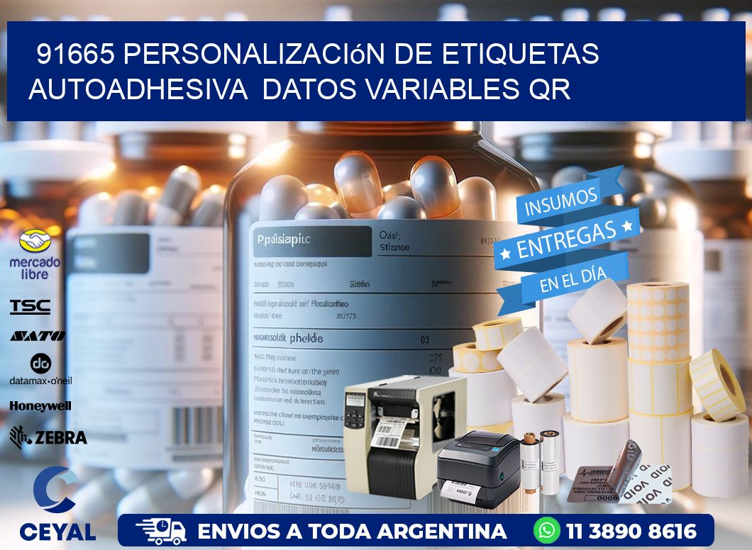 91665 Personalización de etiquetas autoadhesiva  datos variables QR