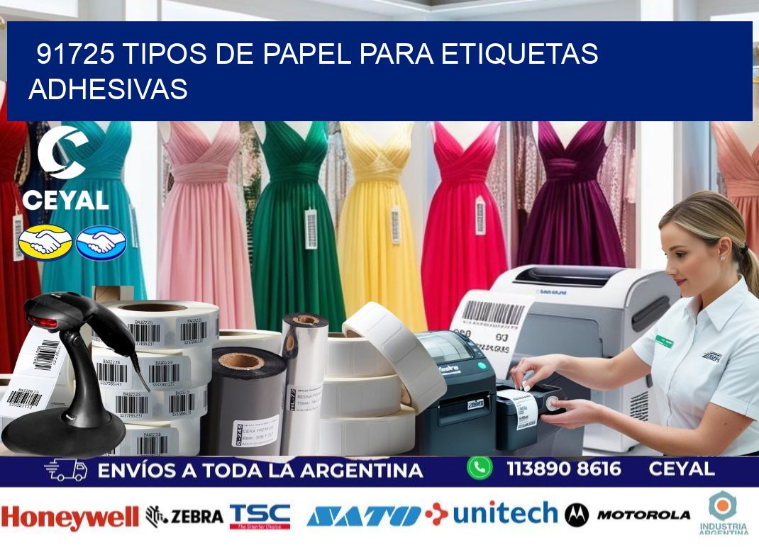91725 Tipos de papel para etiquetas adhesivas
