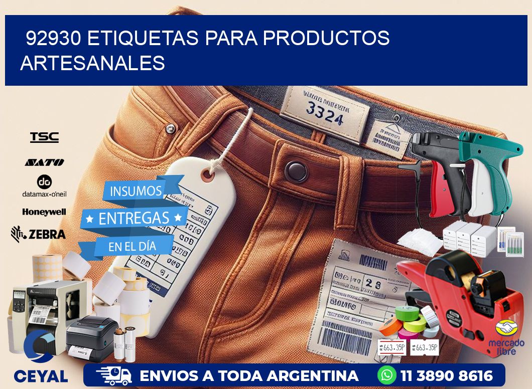 92930 Etiquetas para productos artesanales