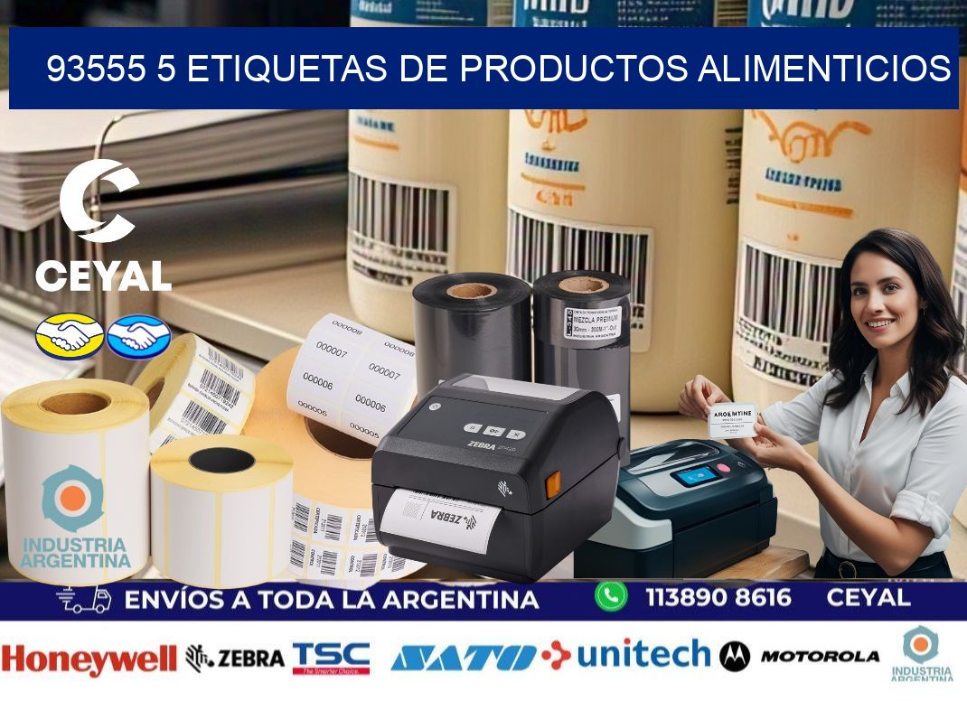 93555 5 etiquetas de productos alimenticios