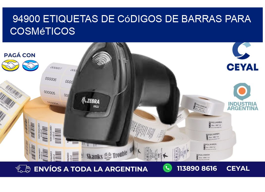 94900 etiquetas de códigos de barras para cosméticos